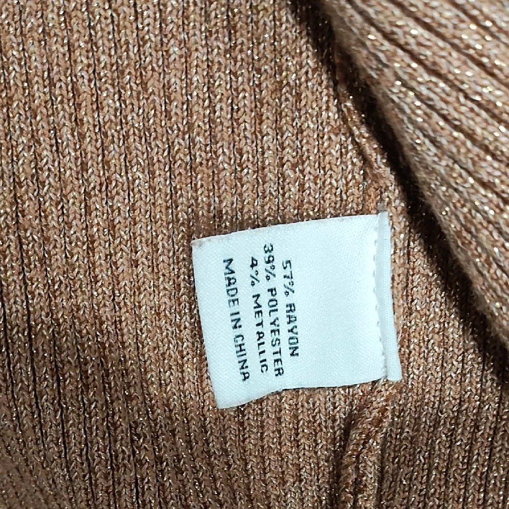 Camel Ribbed Button Cardigan - Picture 5 of 8